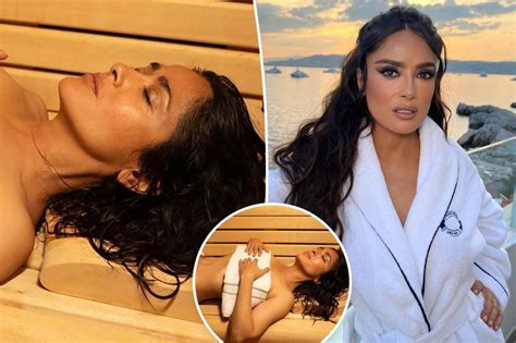 Salma Hayek Poses Nude in Sauna Pic